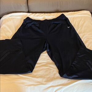 Nike Black Track Pants with White Swoosh